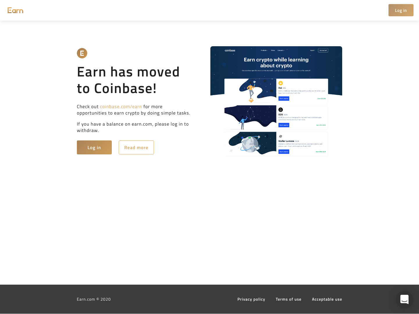 Earn Landing Page screenshot