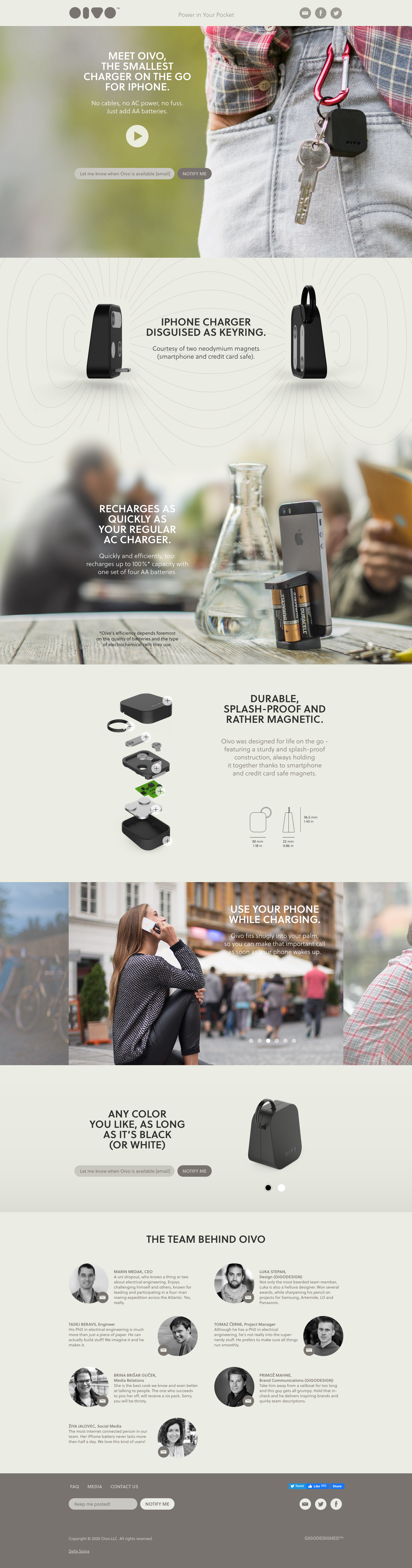 Oivo Landing Page screenshot