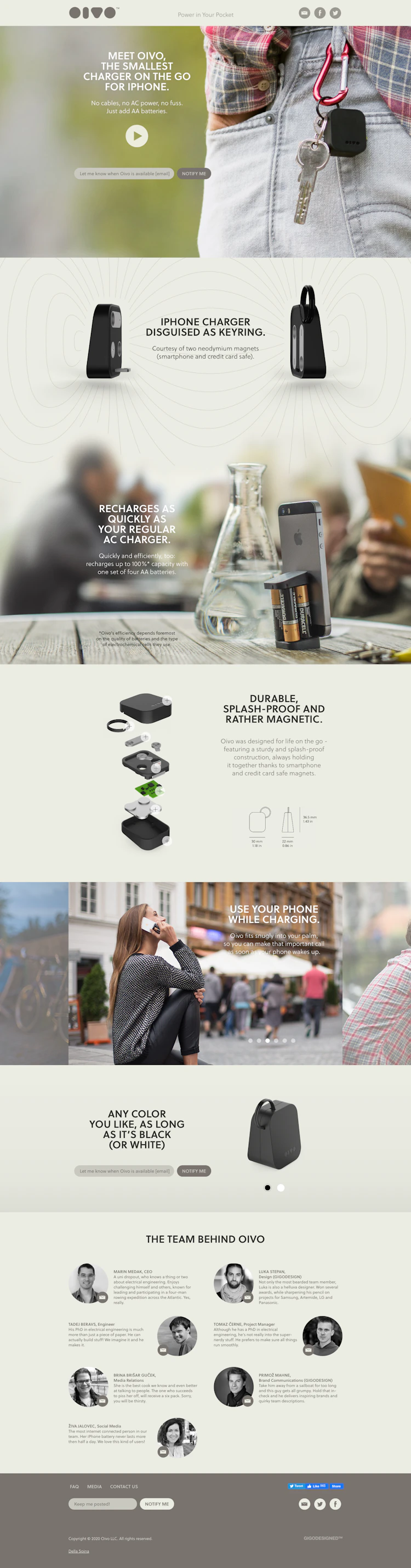 Oivo Landing Page screenshot