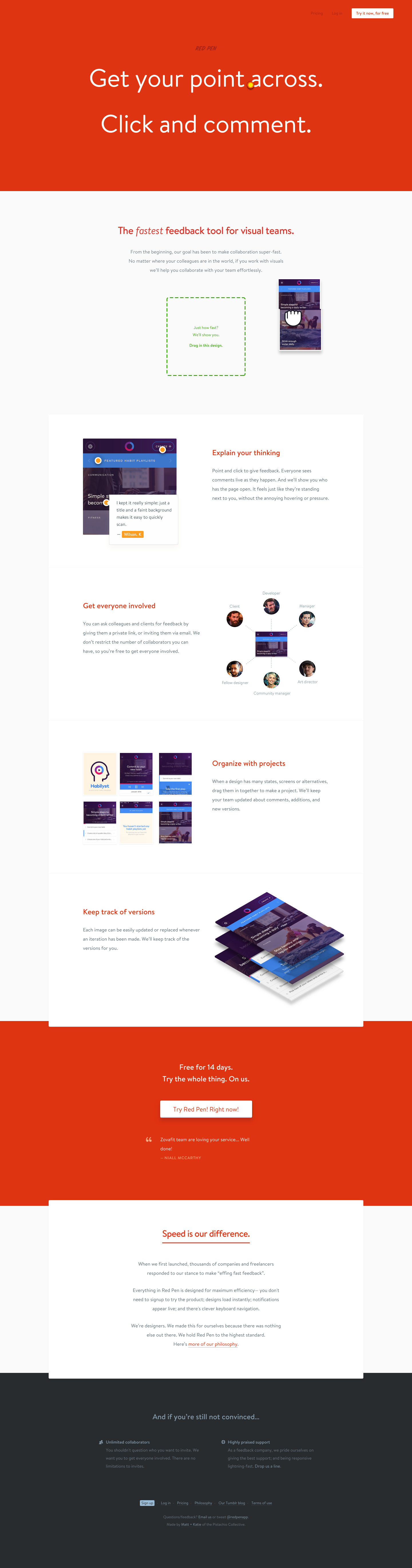 Redpen Landing Page screenshot
