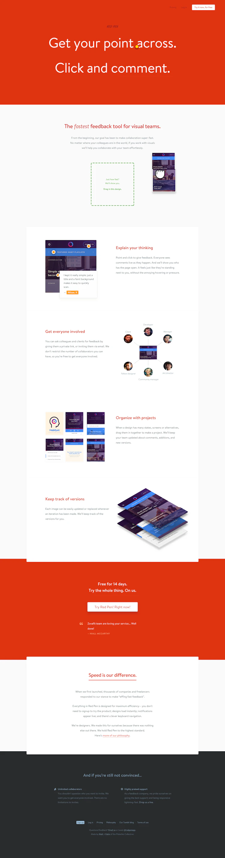 Redpen Landing Page screenshot