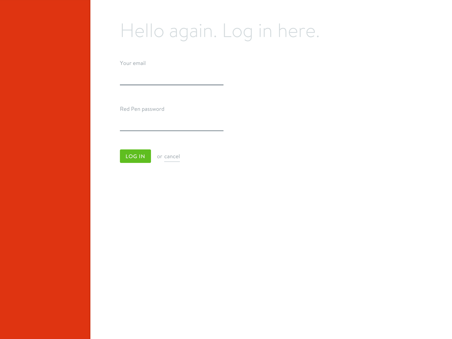 Redpen Login screenshot