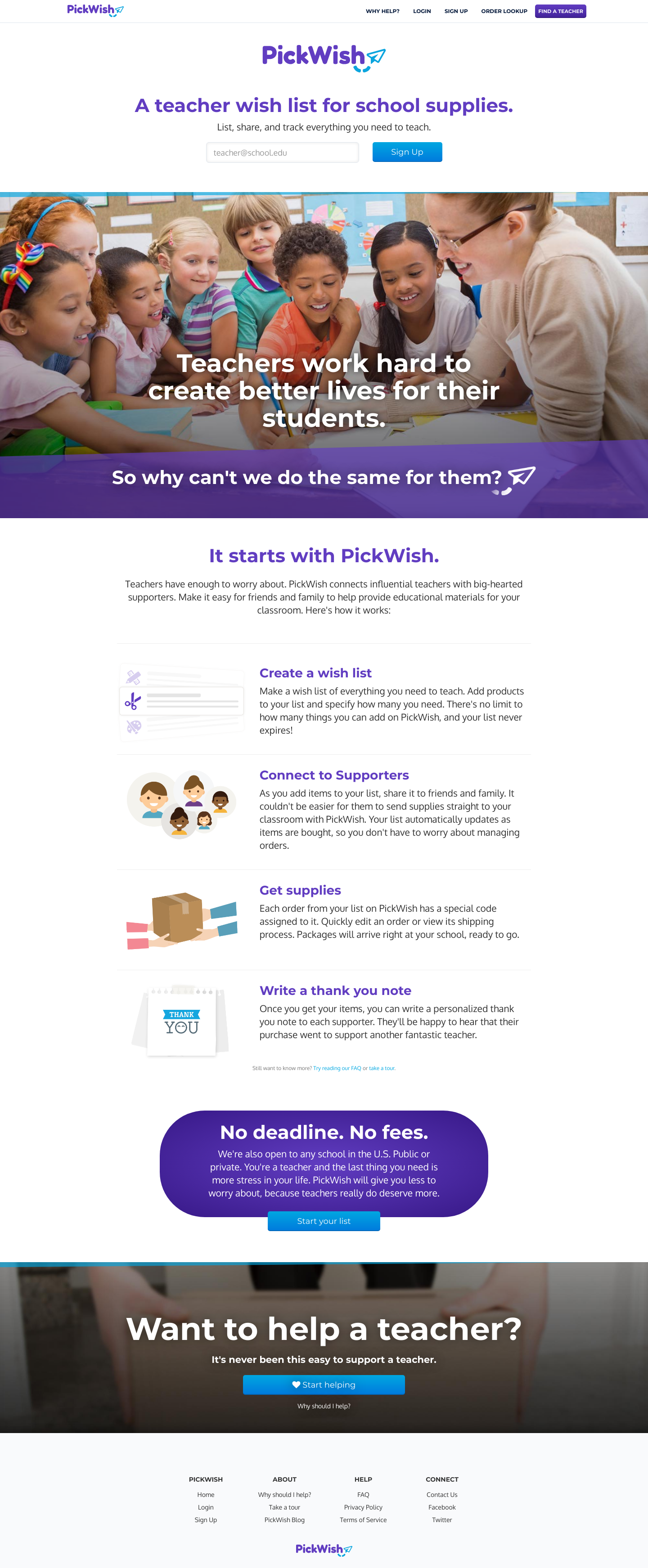 Mypickwish Landing Page screenshot