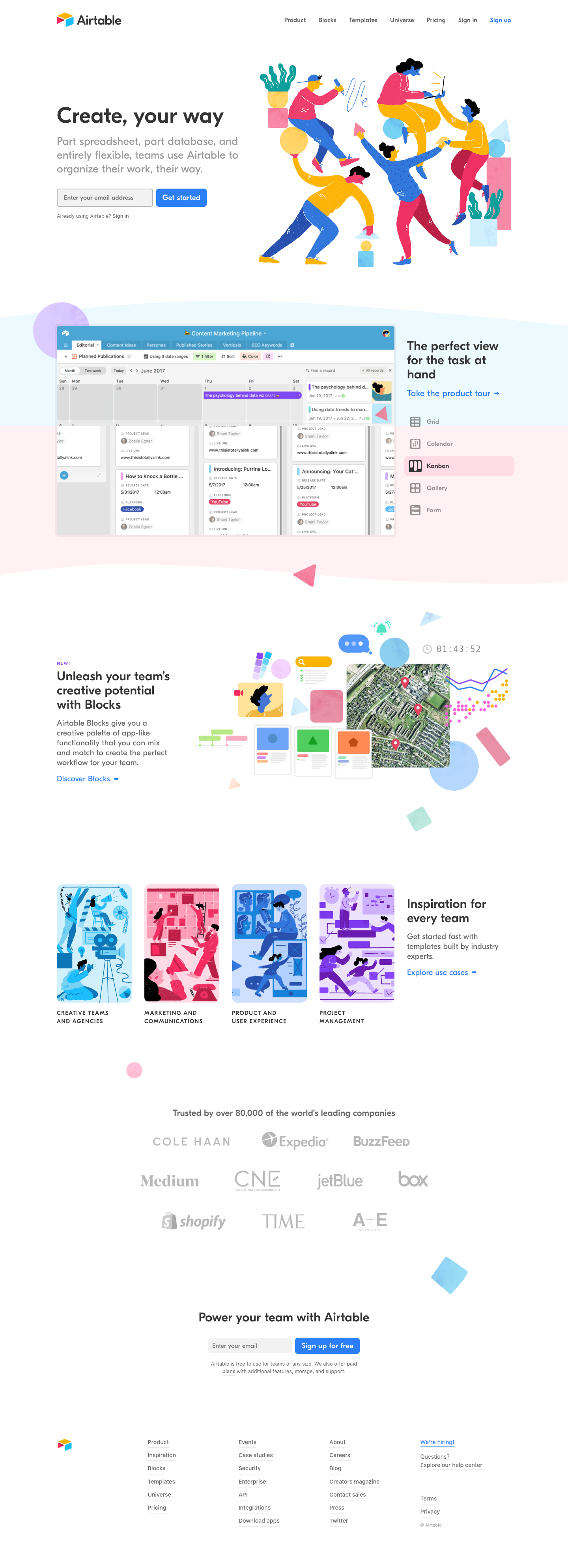Airtable Landing Page screenshot