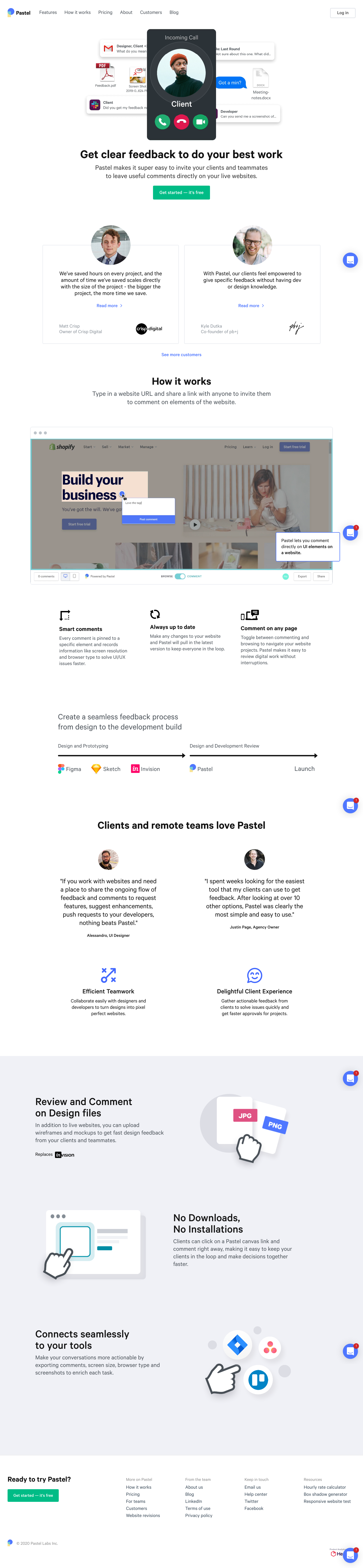 Usepastel Landing Page screenshot