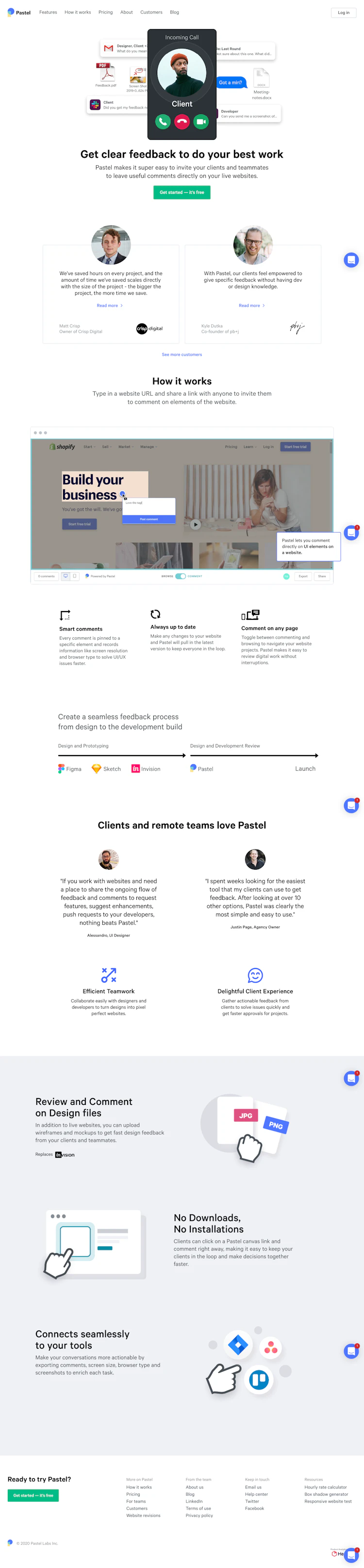 Usepastel Landing Page screenshot