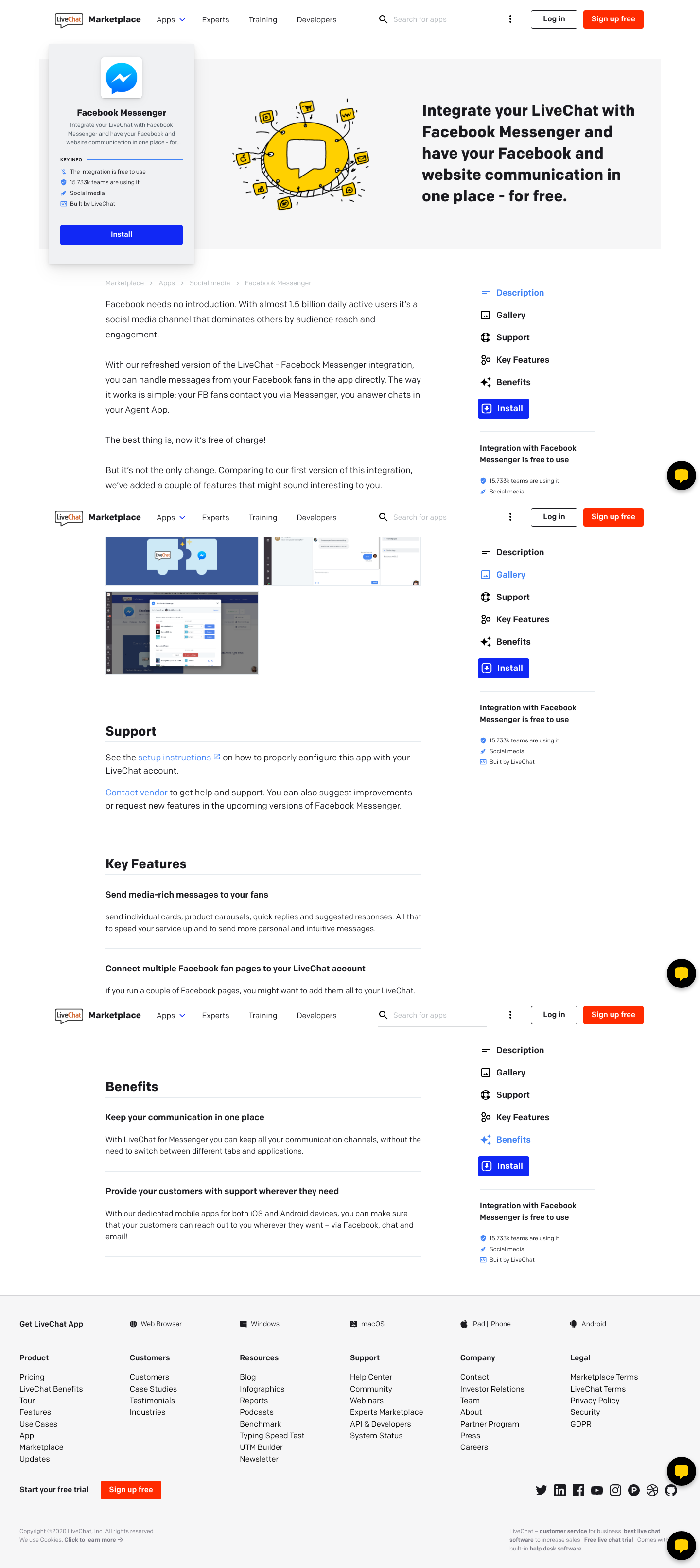 Livechat Landing Page screenshot