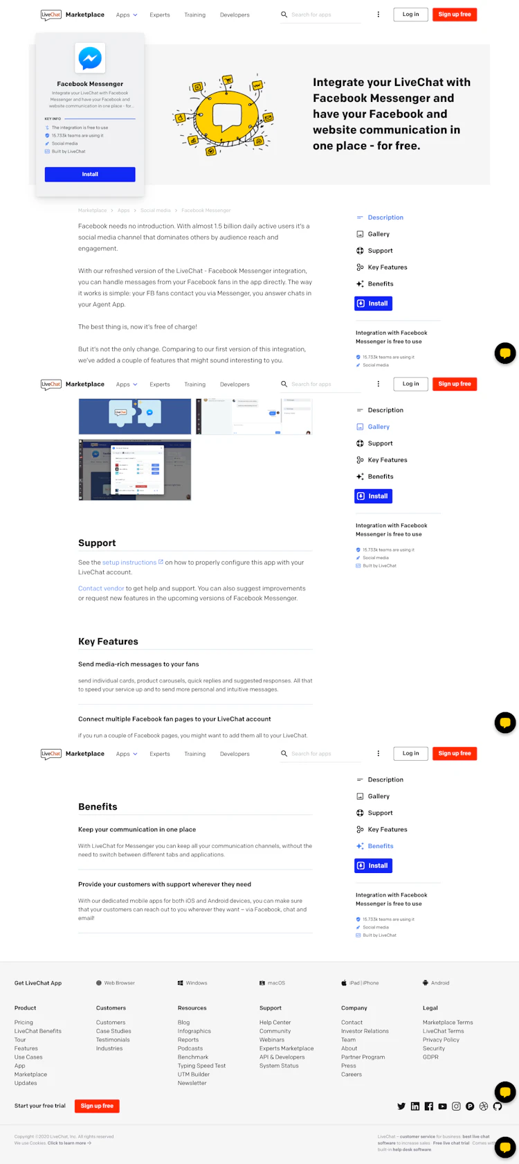 Livechat Landing Page screenshot