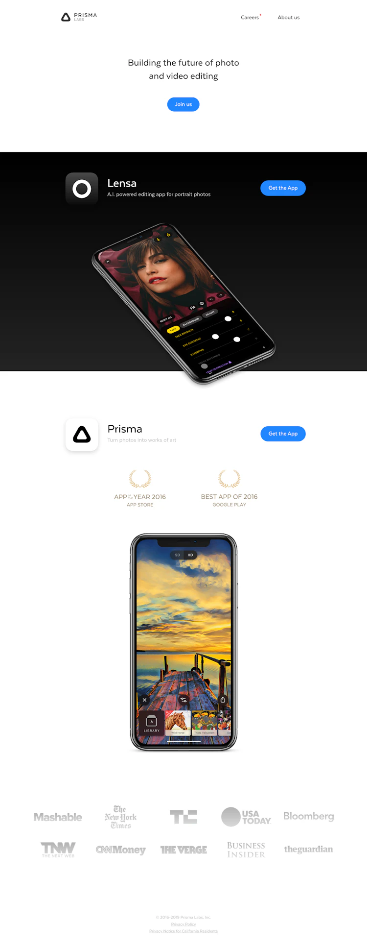 PrismaLabs Landing Page screenshot