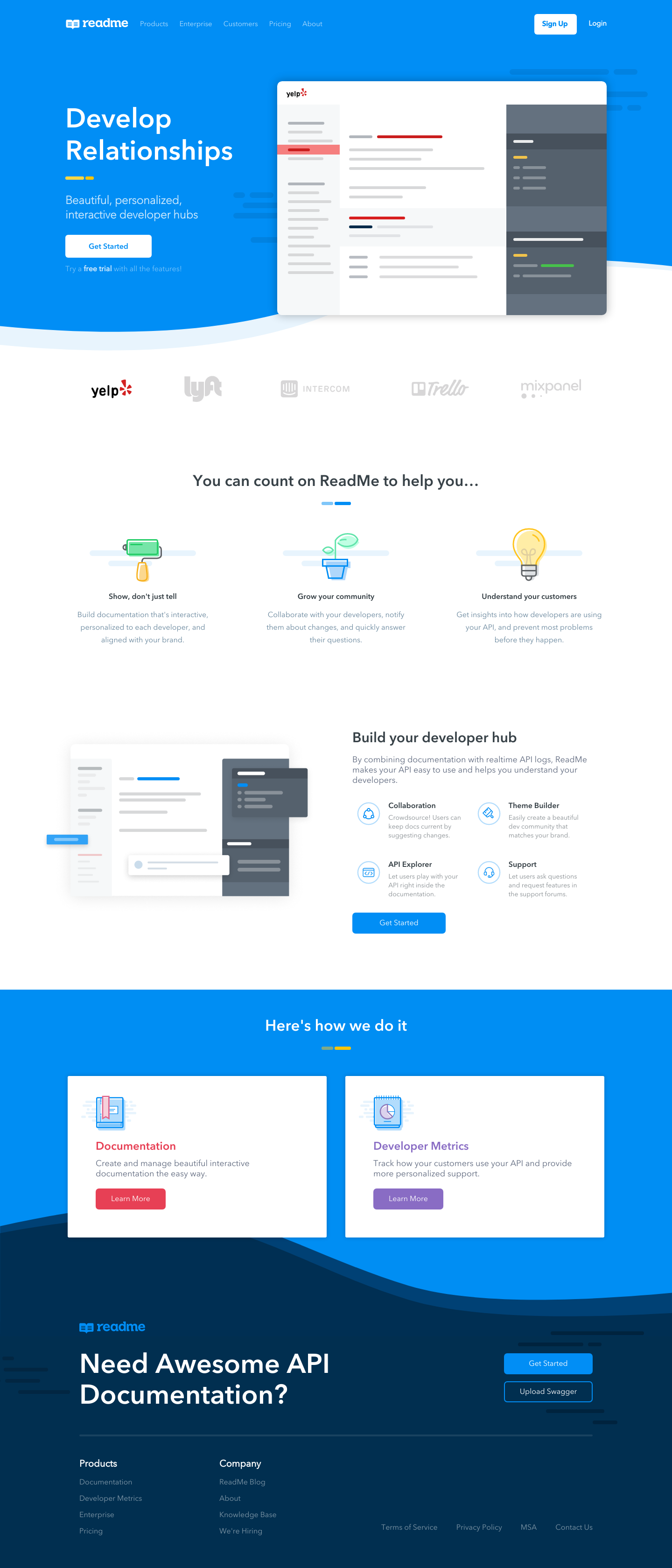 Readme Landing Page screenshot