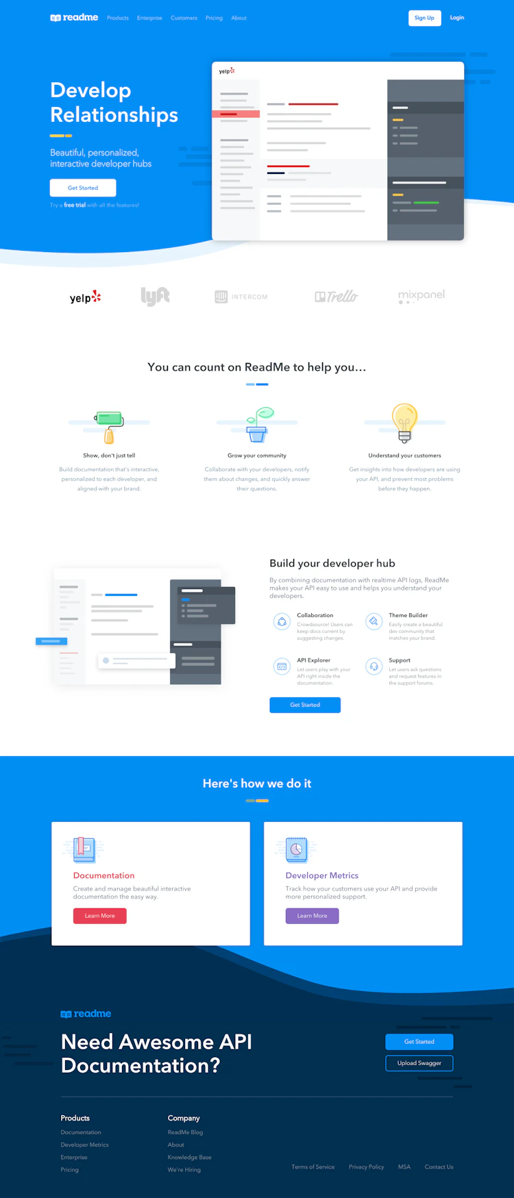 Readme Landing Page screenshot