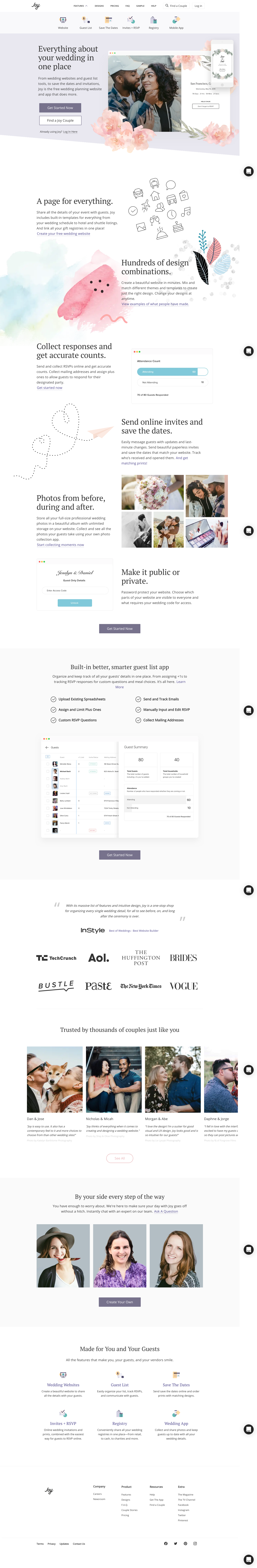 Withjoy Landing Page screenshot