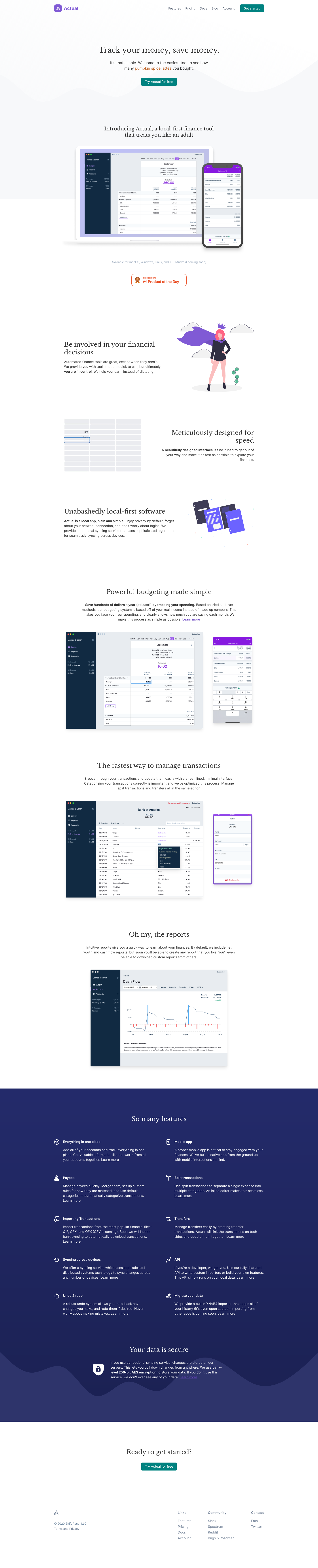 Actualbudget Landing Page screenshot