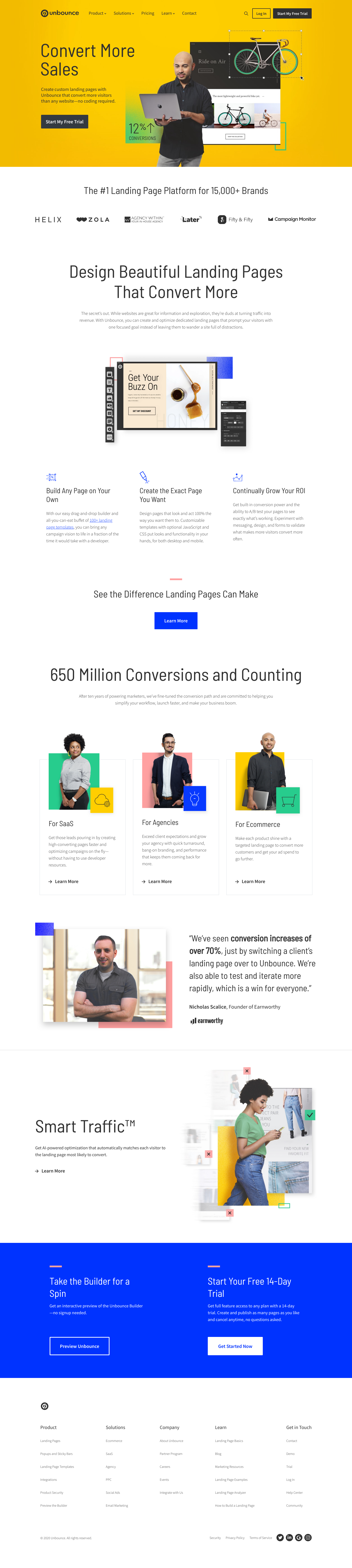 Unbounce Landing Page screenshot