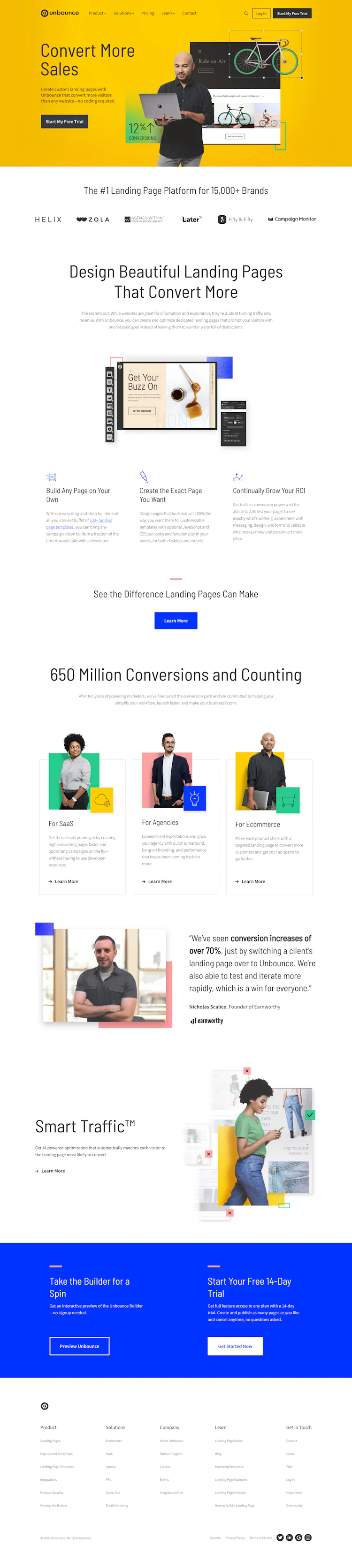 Unbounce Landing Page screenshot