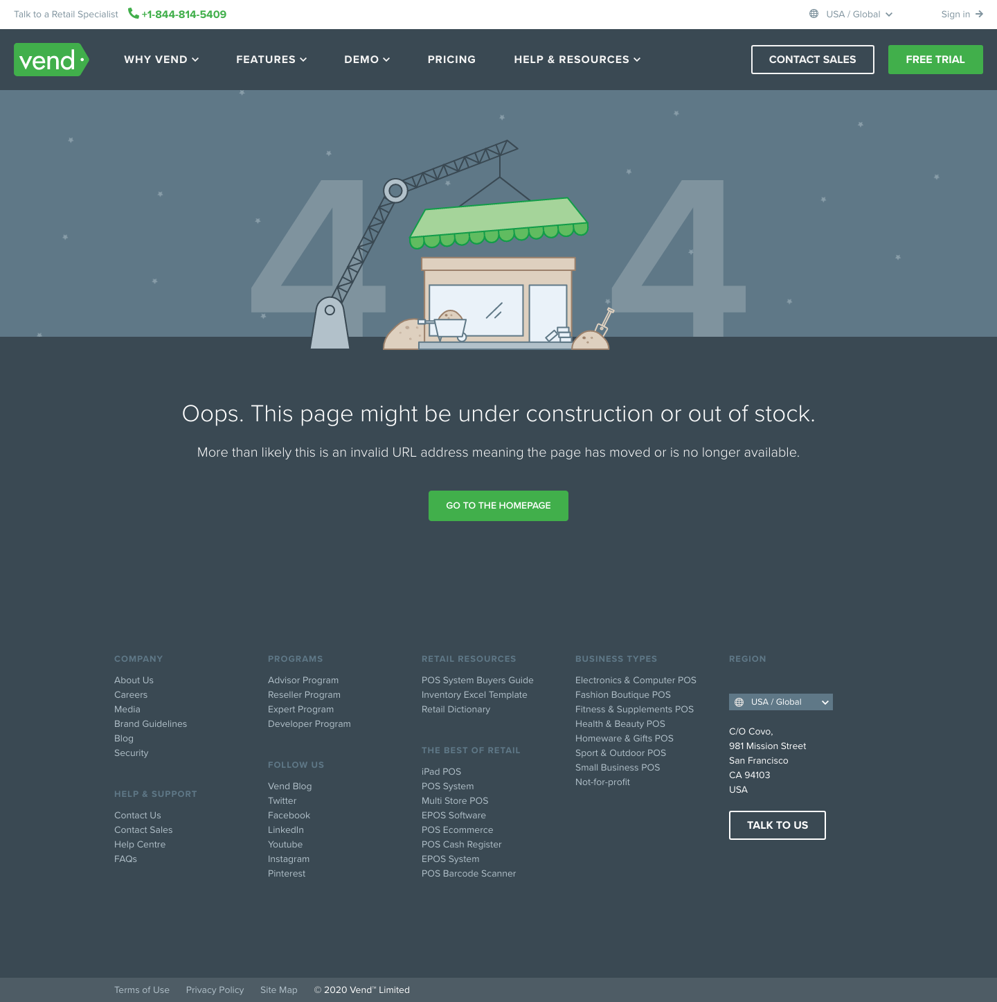 Vendhq Notfound screenshot