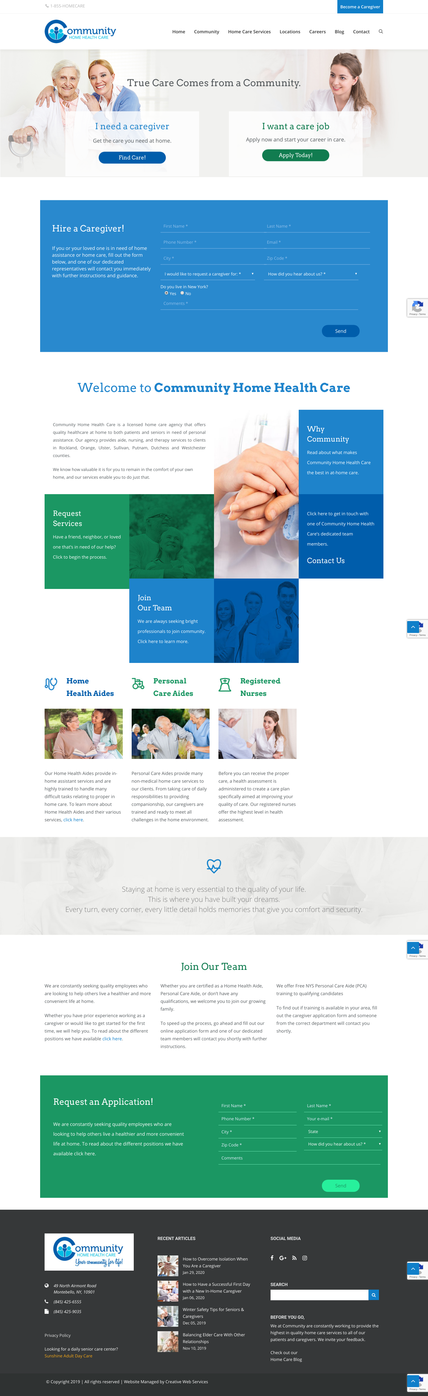Commhealthcare Landing Page screenshot