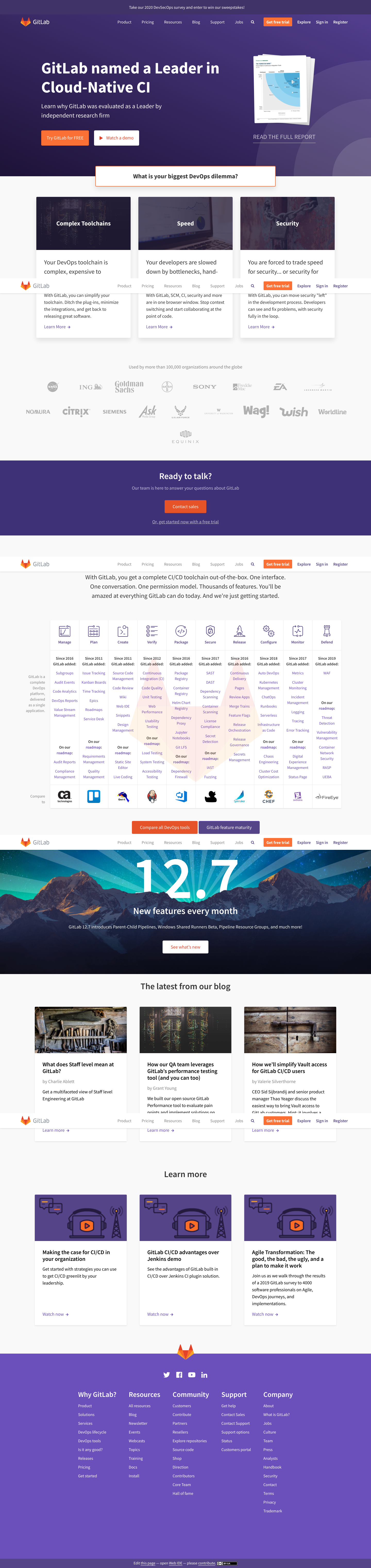Gitlab Landing Page screenshot