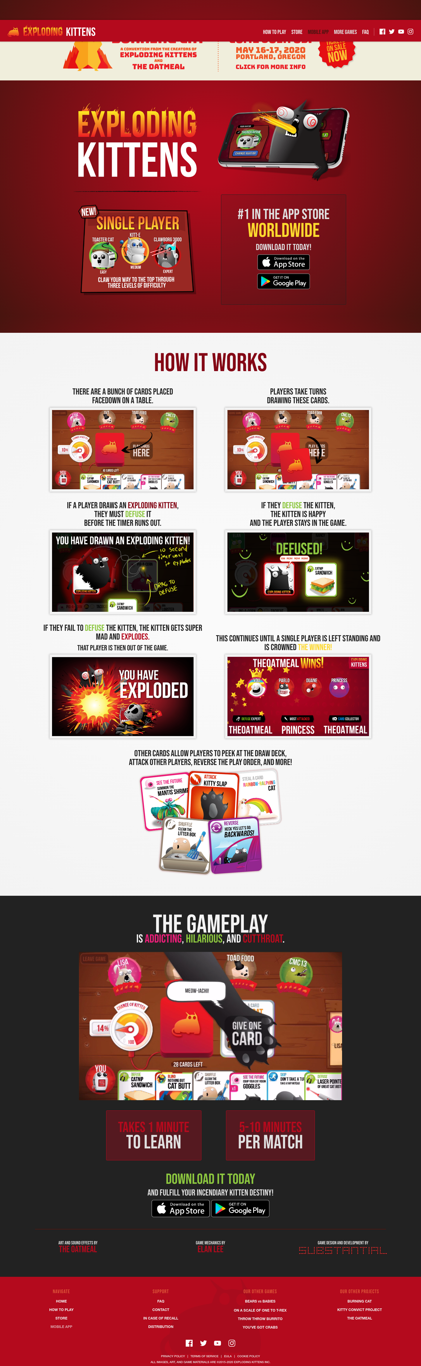 Explodingkittens Landing Page screenshot