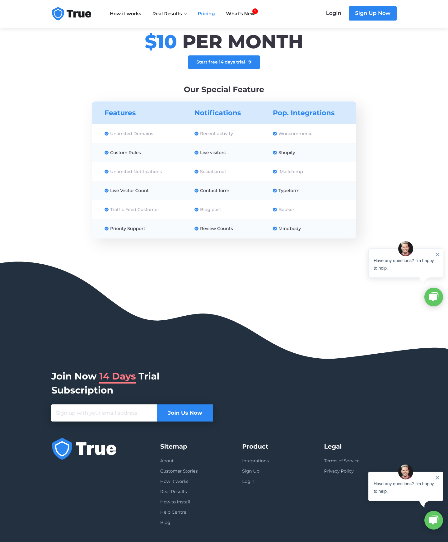 Usetrue Pricing screenshot