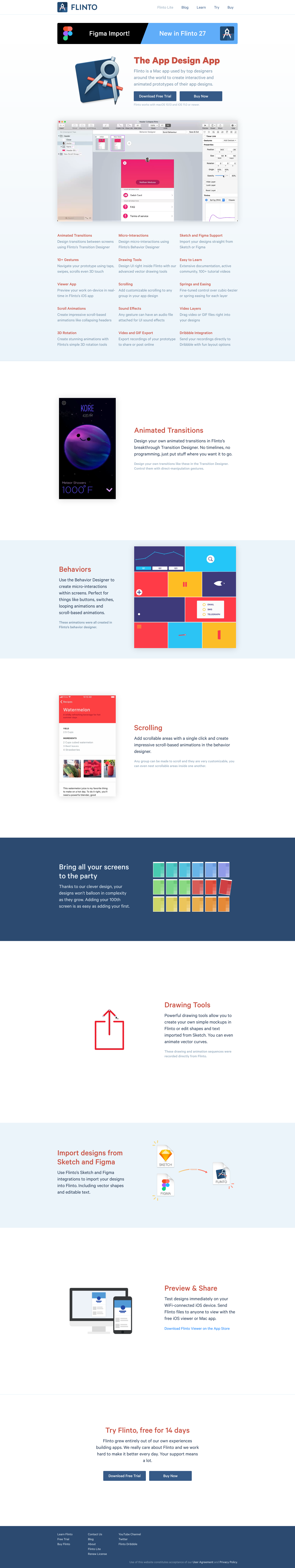 Flinto Landing Page screenshot