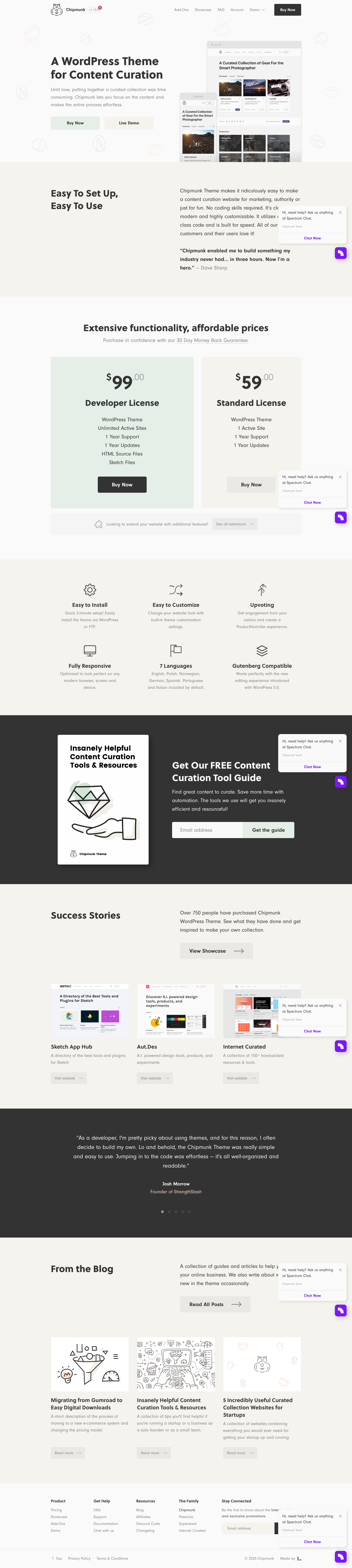 Chipmunktheme Landing Page screenshot