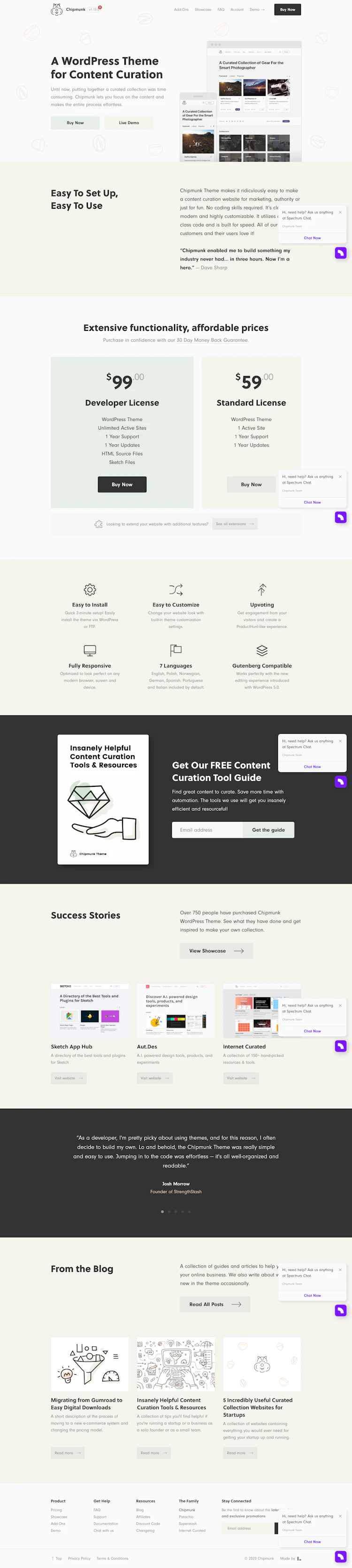 Chipmunktheme Landing Page screenshot