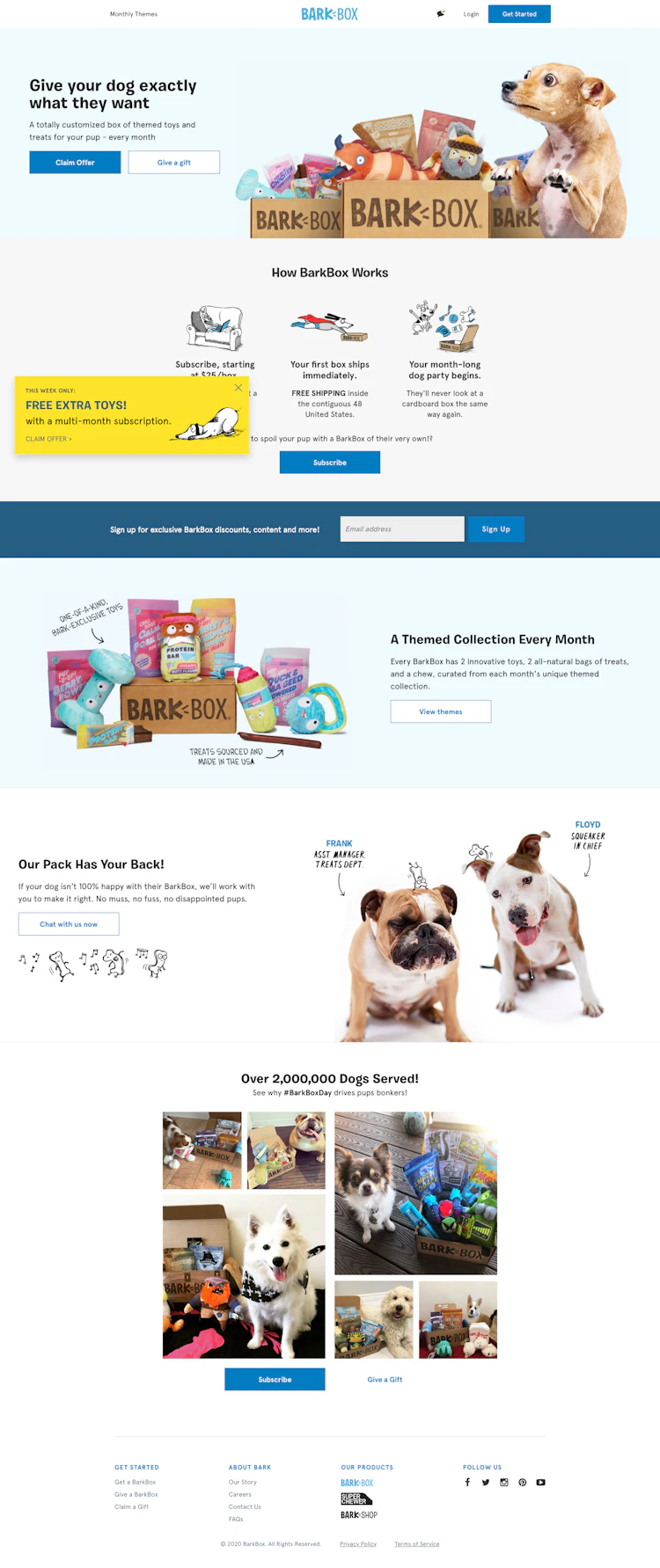 Barkbox Landing Page screenshot
