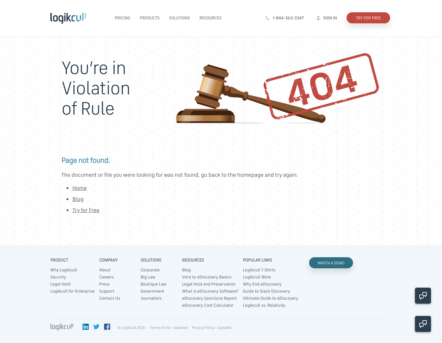 Logikcull Notfound screenshot