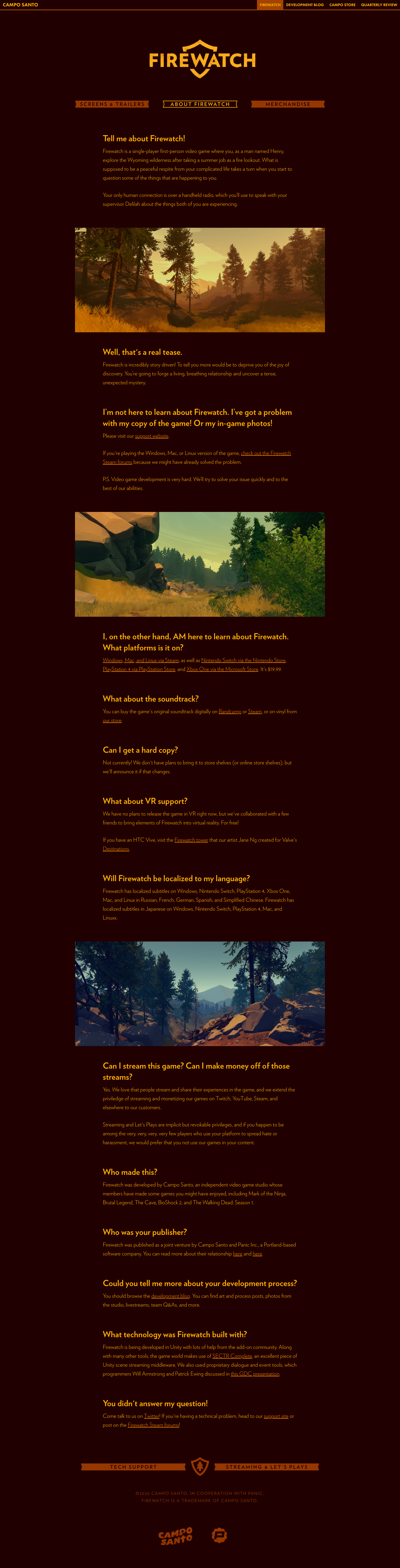 Firewatchgame About screenshot