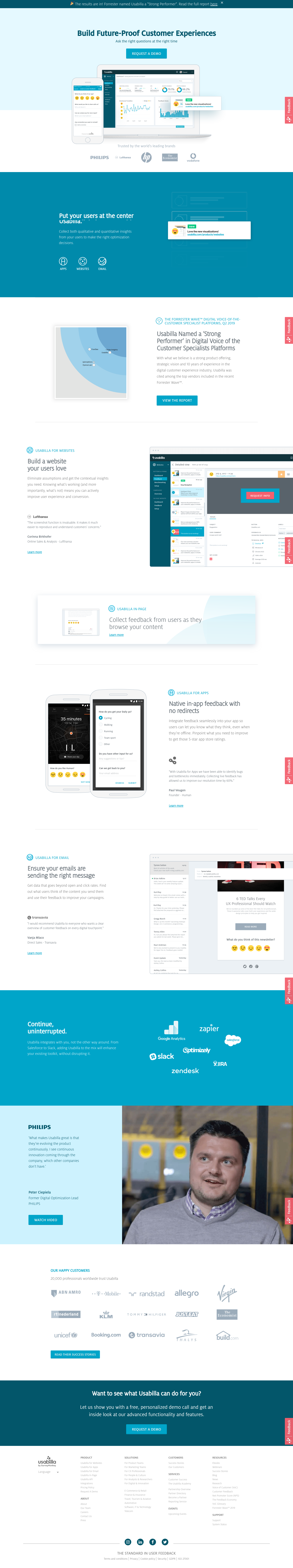 Usabilla Landing Page screenshot