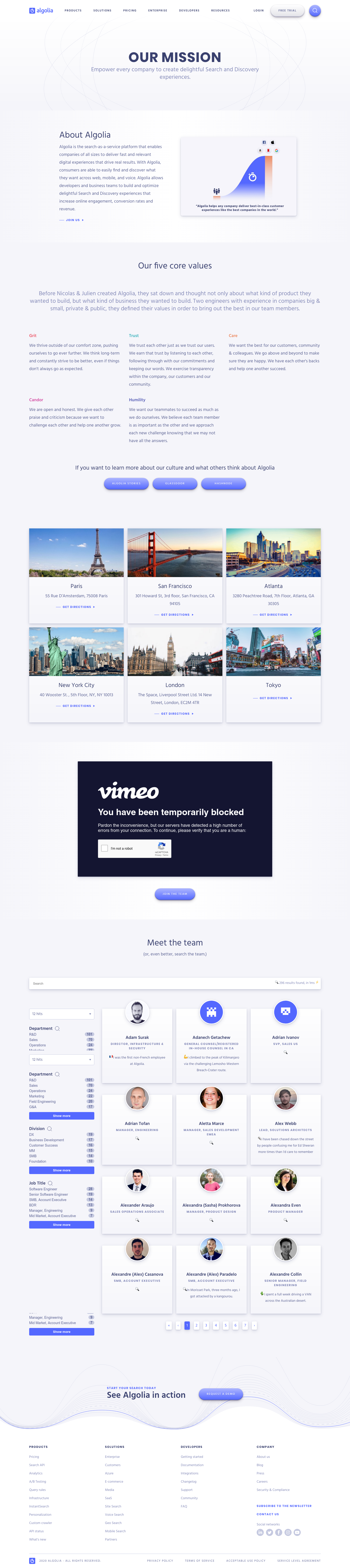 Algolia About screenshot