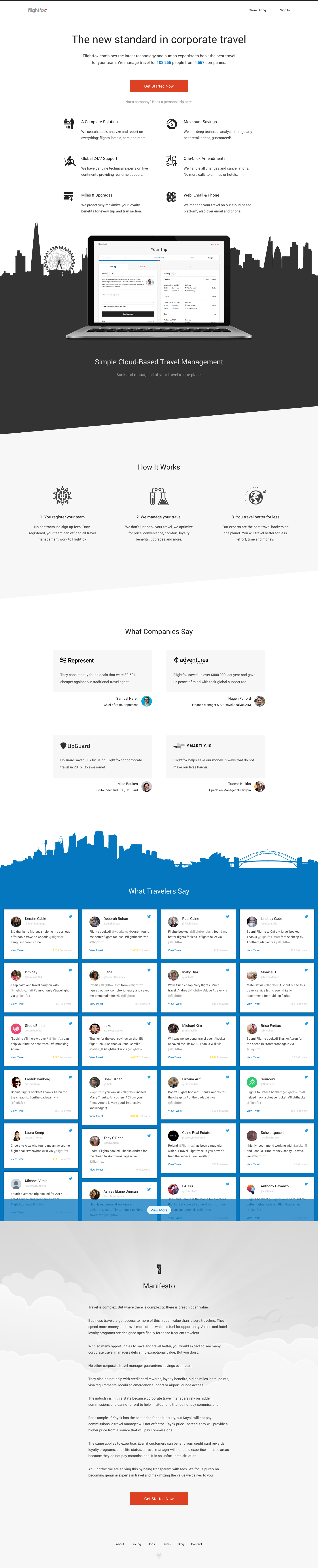 Flightfox Landing Page screenshot