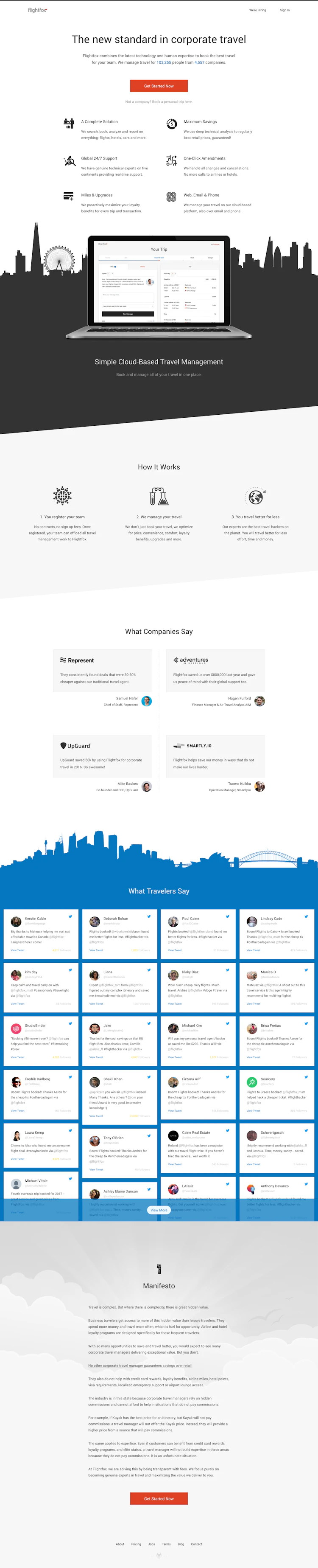 Flightfox Landing Page screenshot