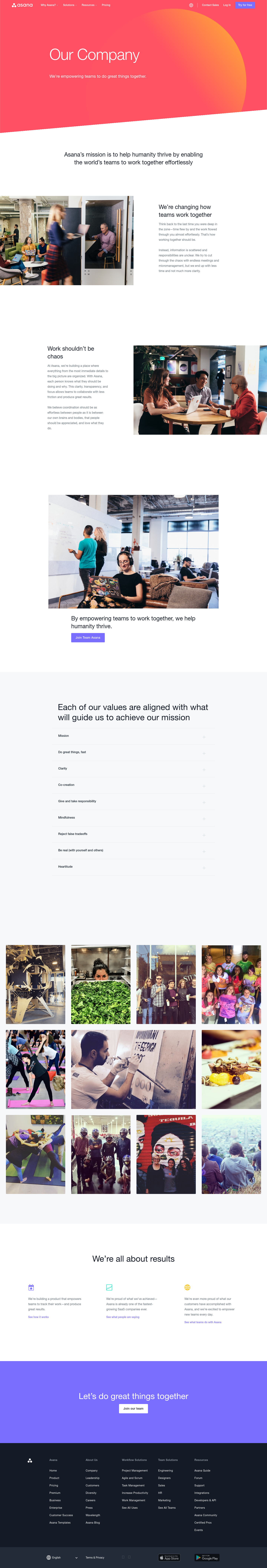 Asana About screenshot