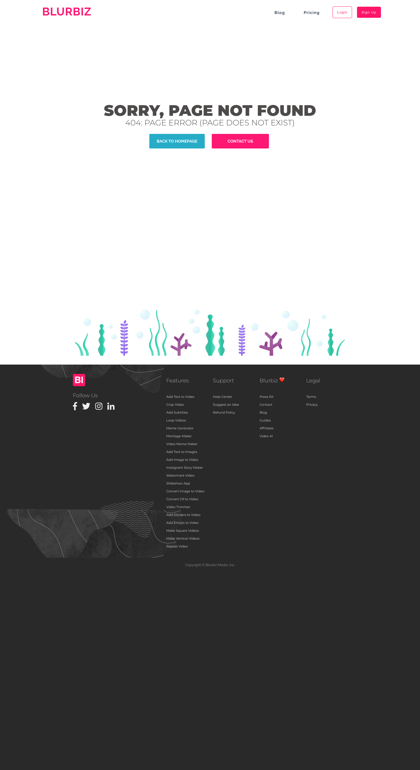 Blurbiz Notfound screenshot