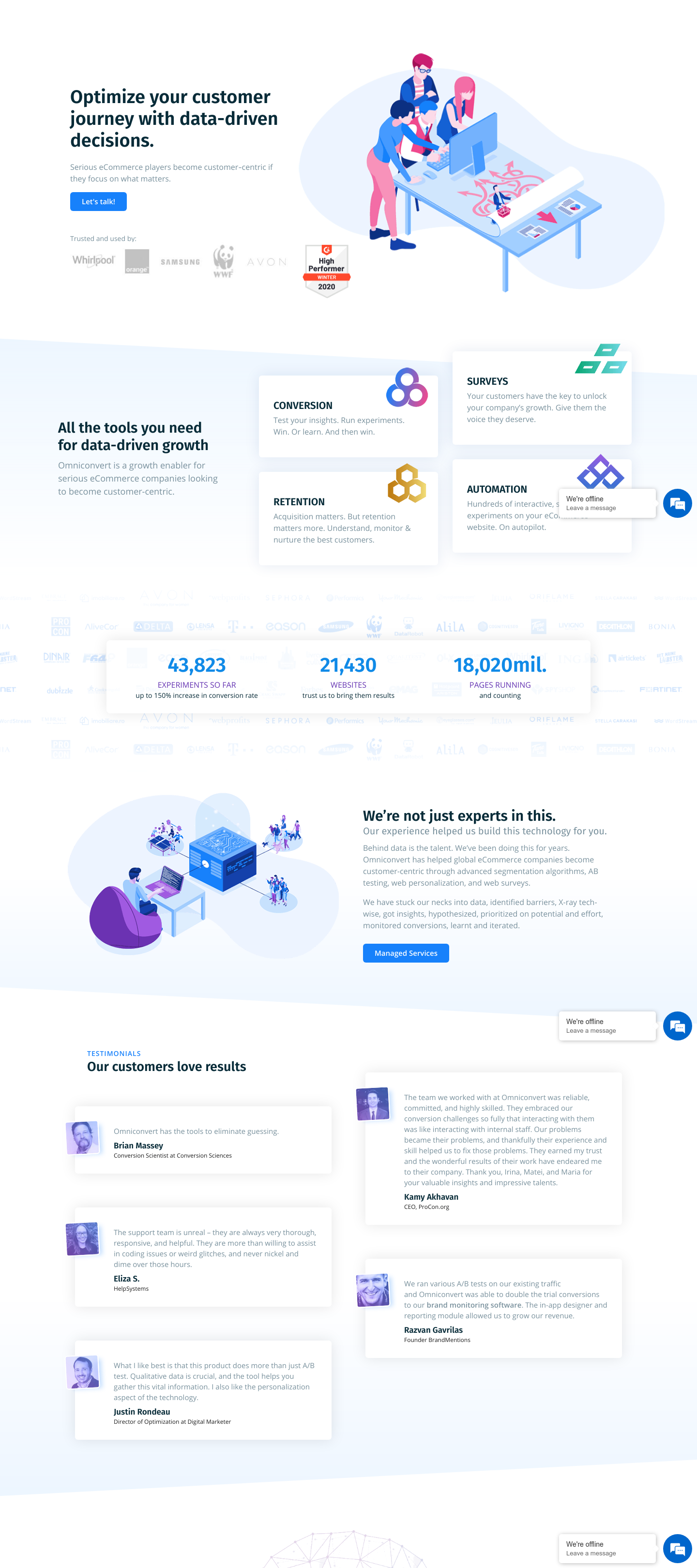 Omniconvert Landing Page screenshot