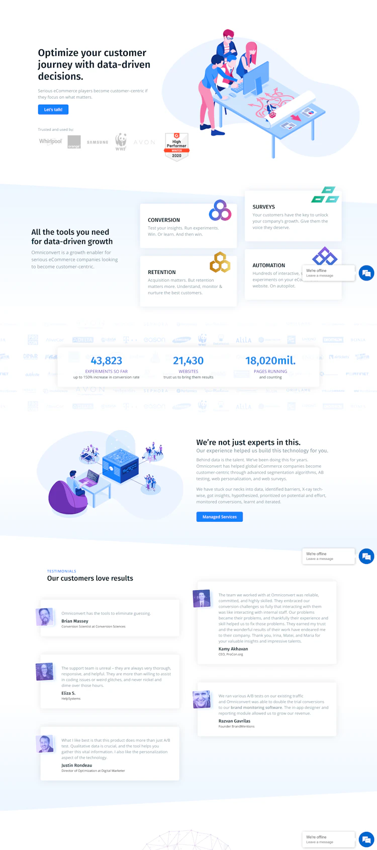 Omniconvert Landing Page screenshot