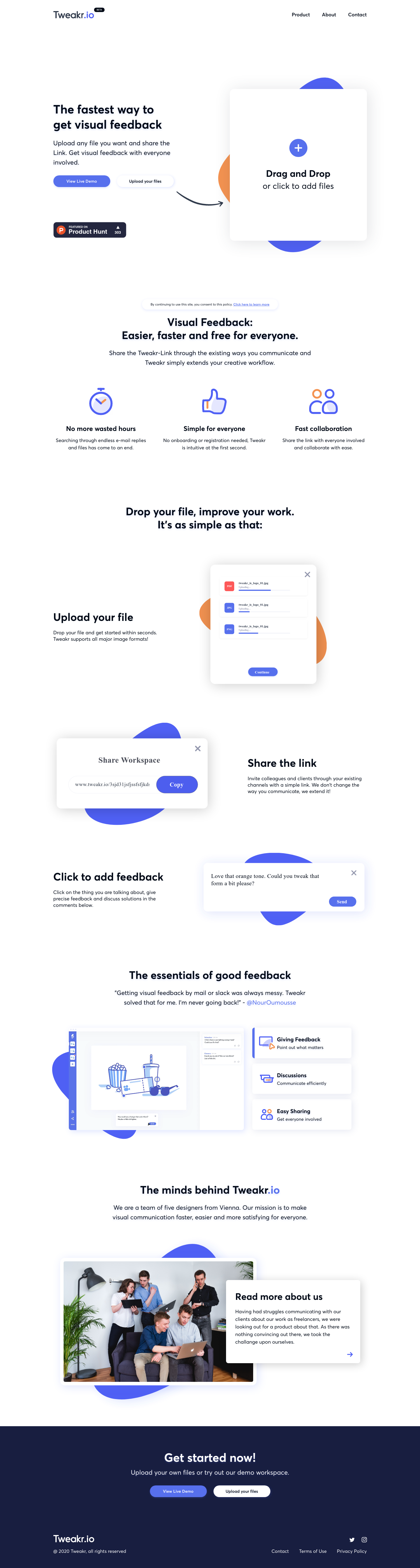 Tweakr Landing Page screenshot