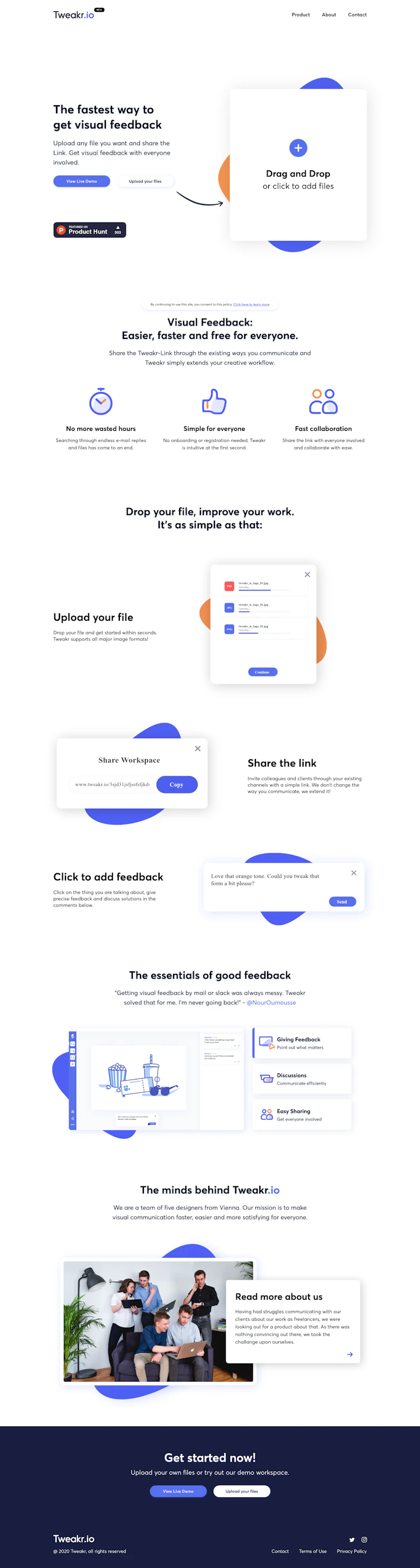 Tweakr Landing Page screenshot