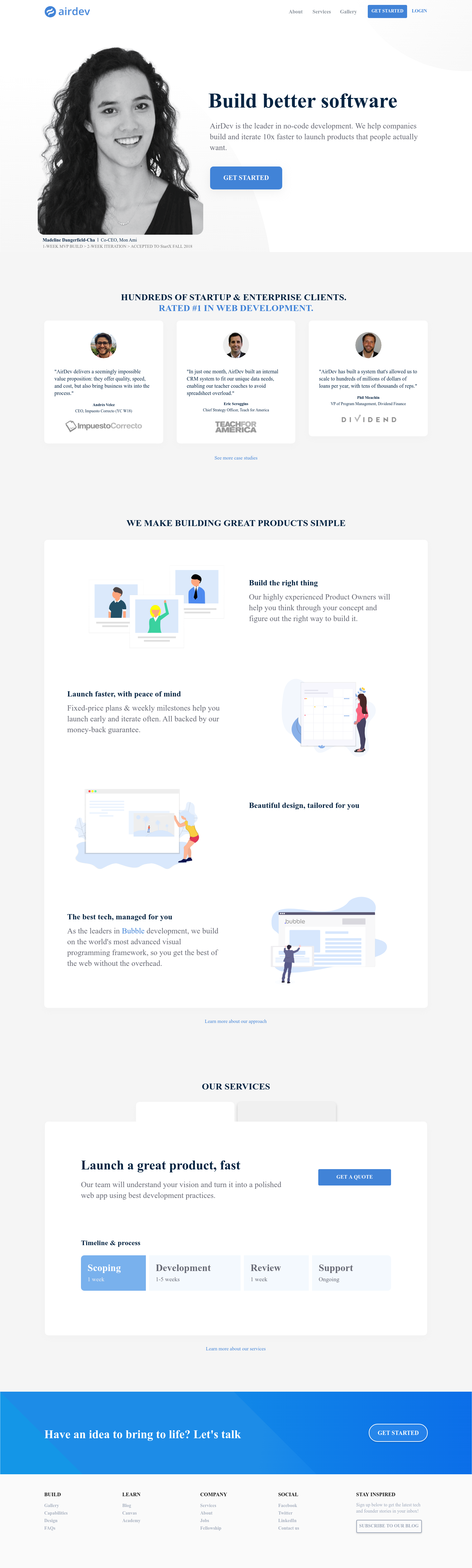 Airdev Landing Page screenshot