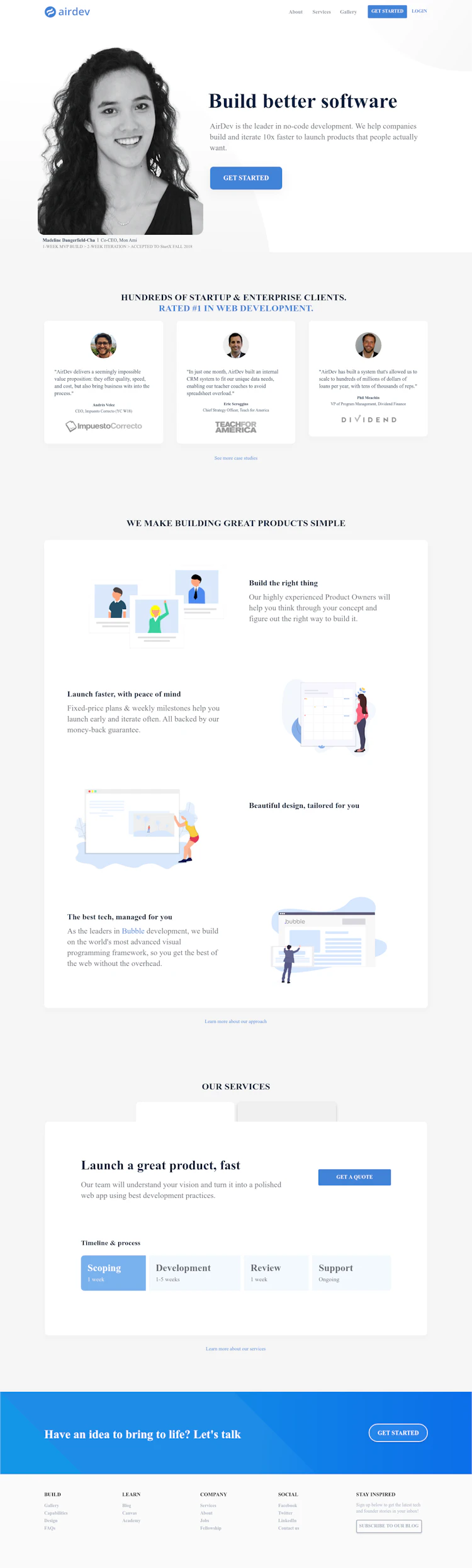 Airdev Landing Page screenshot