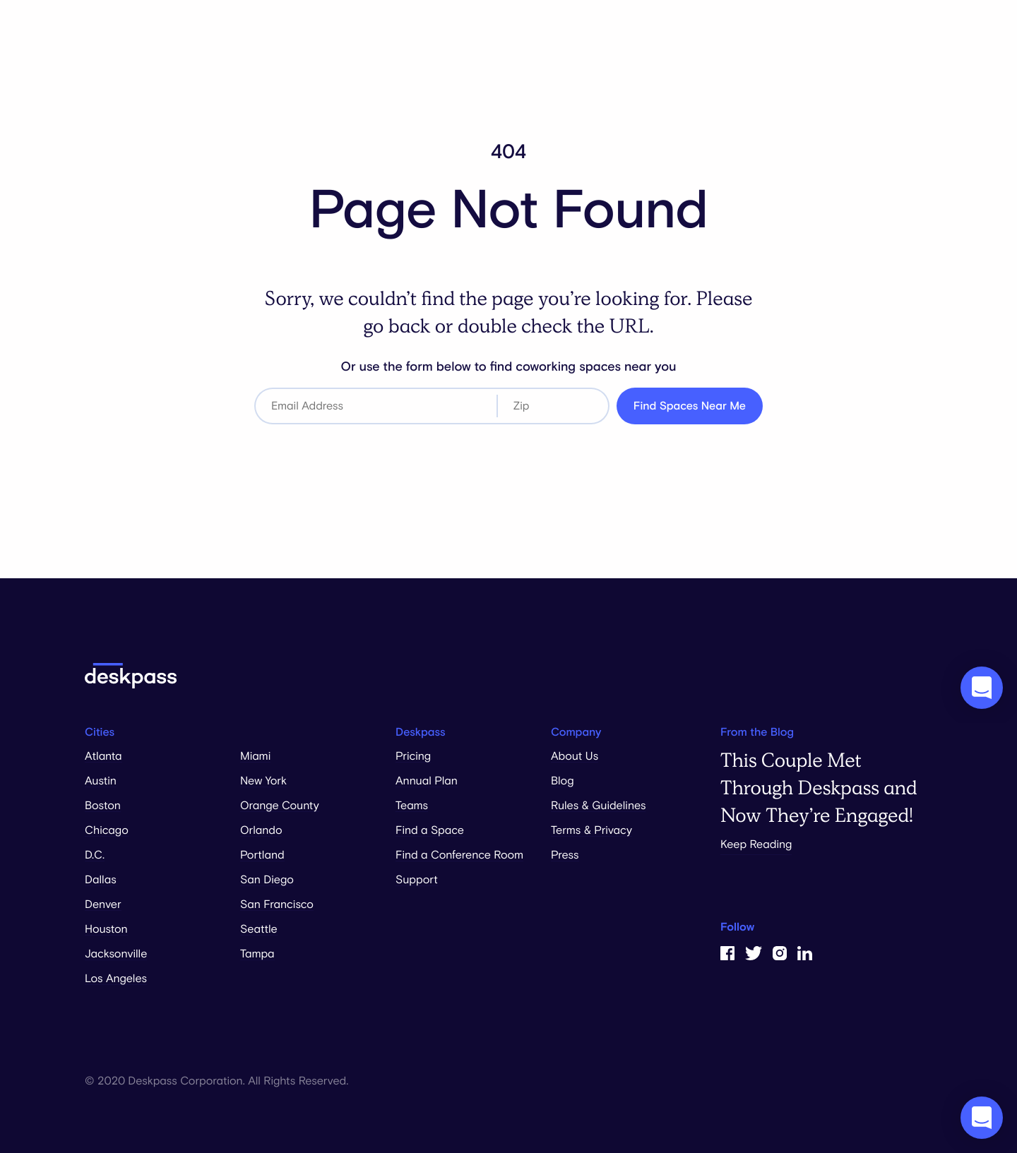 Deskpass Notfound screenshot