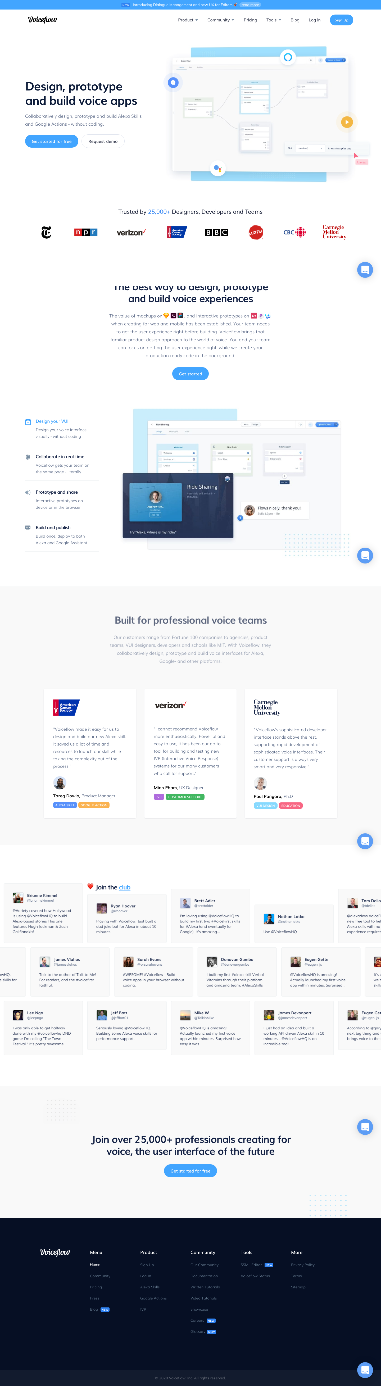 Getvoiceflow Landing Page screenshot
