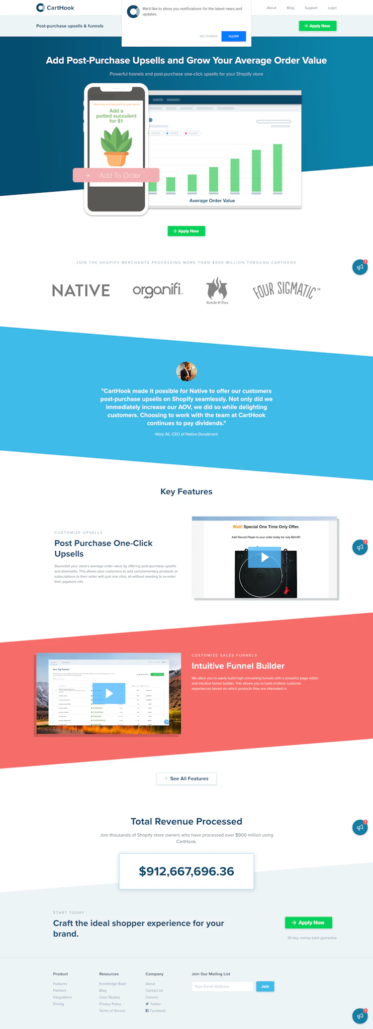 Carthook Landing Page screenshot