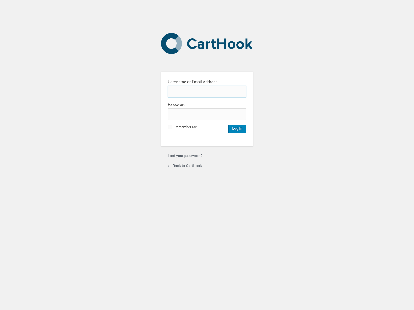 Carthook Login screenshot