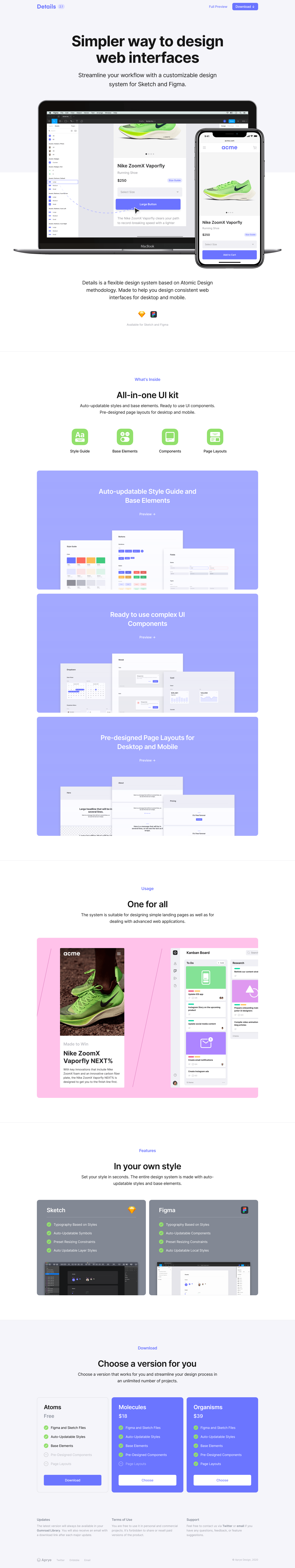 Usedetails Landing Page screenshot