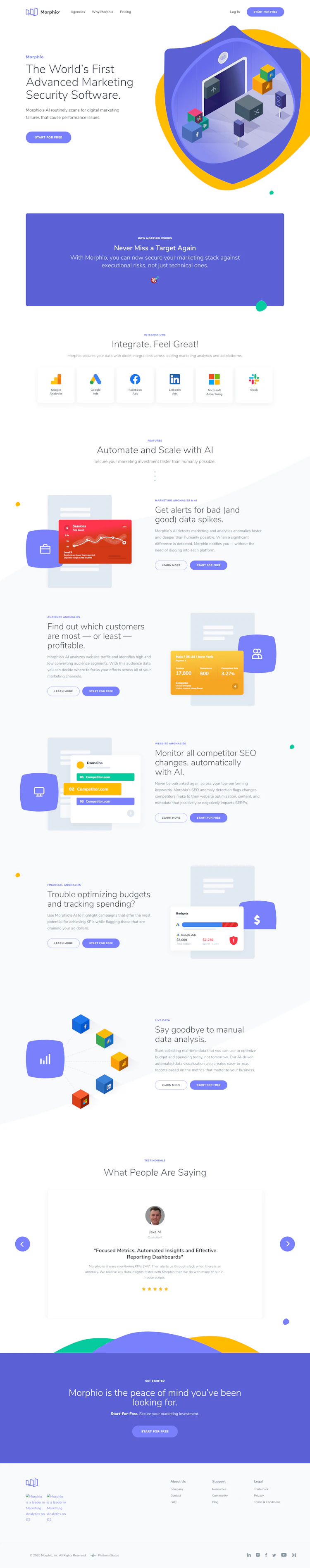 Morphio Landing Page screenshot