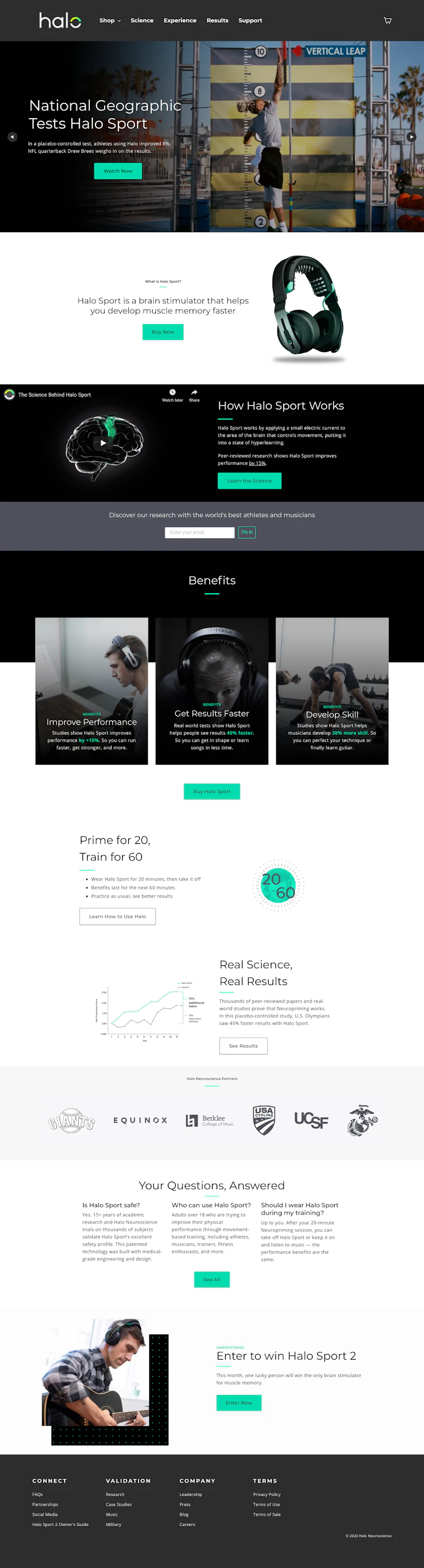 Haloneuro Landing Page screenshot