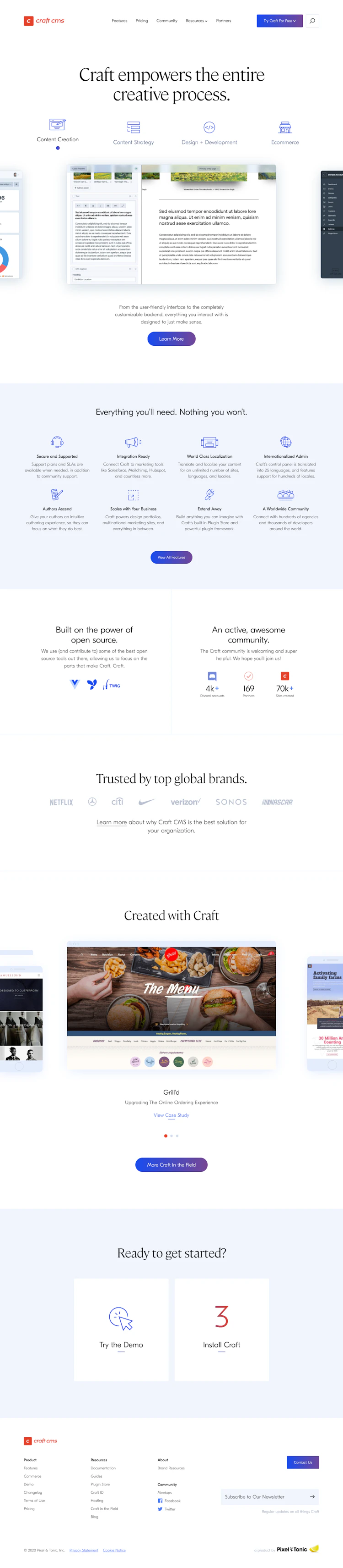 Craftcms Landing Page screenshot